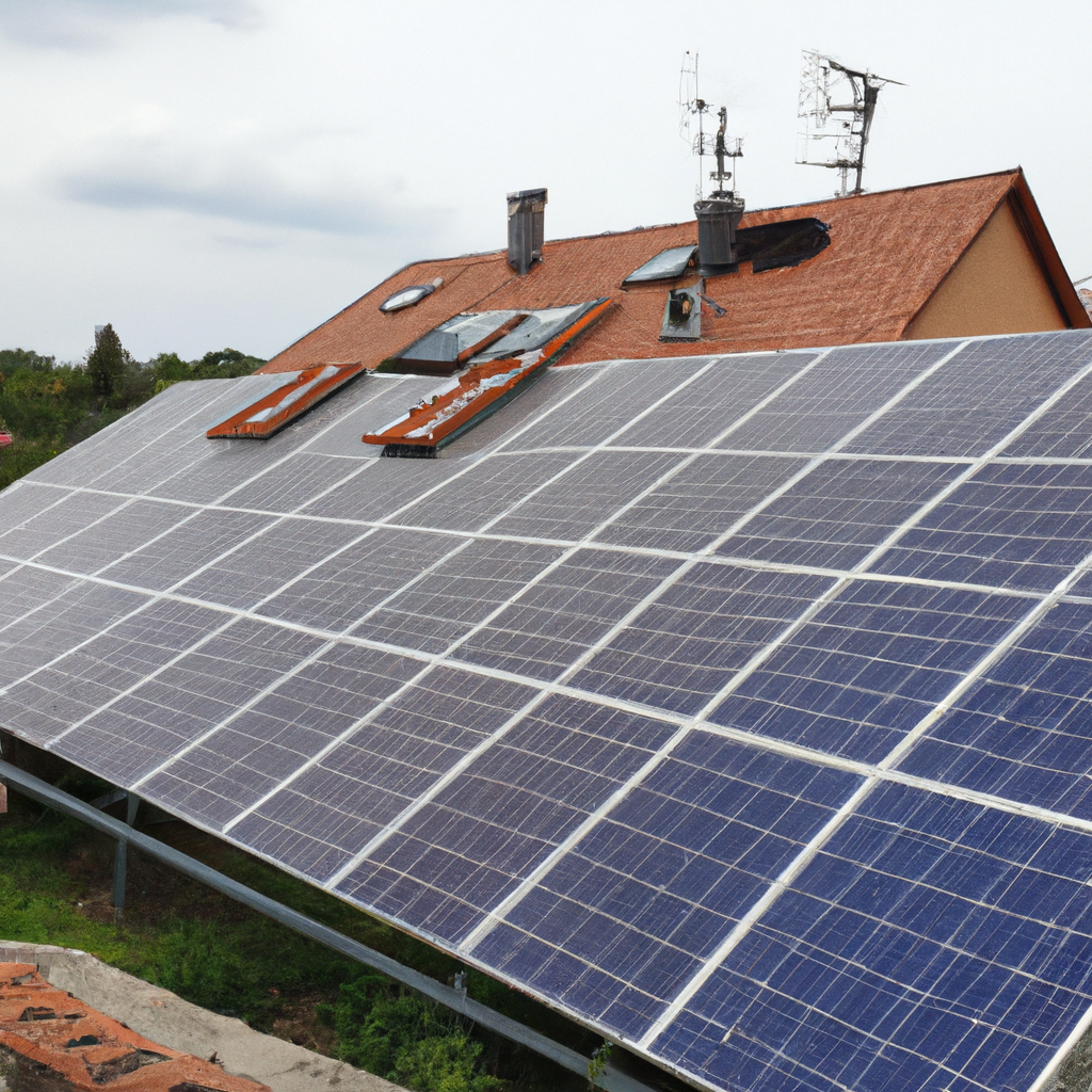 Solární panely na střeše rodinného domu